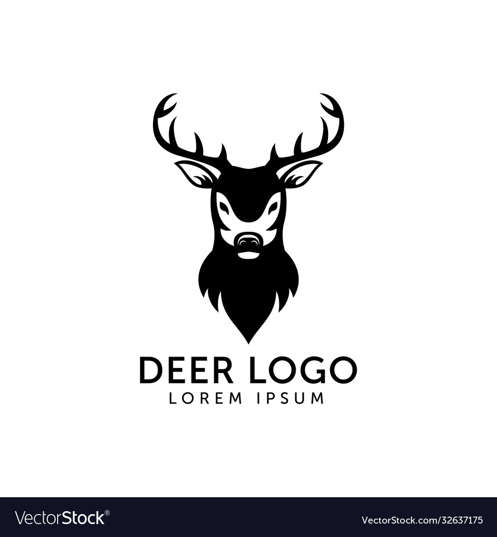 Head deer logo design modern