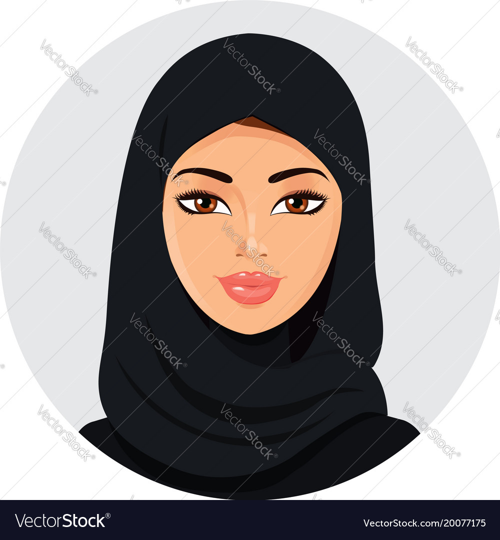 Hijab Style Beautiful Arabic Muslim Woman Vector Image 7321