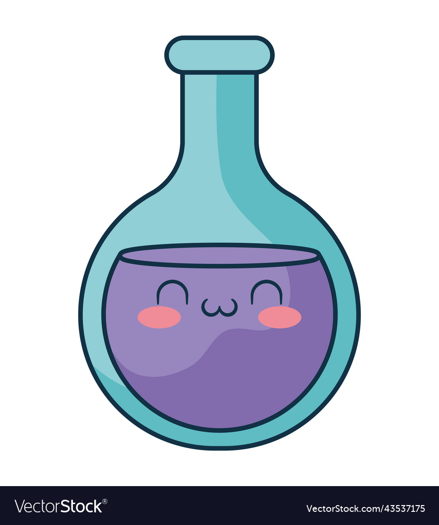 Kawaii chemical flask Royalty Free Vector Image