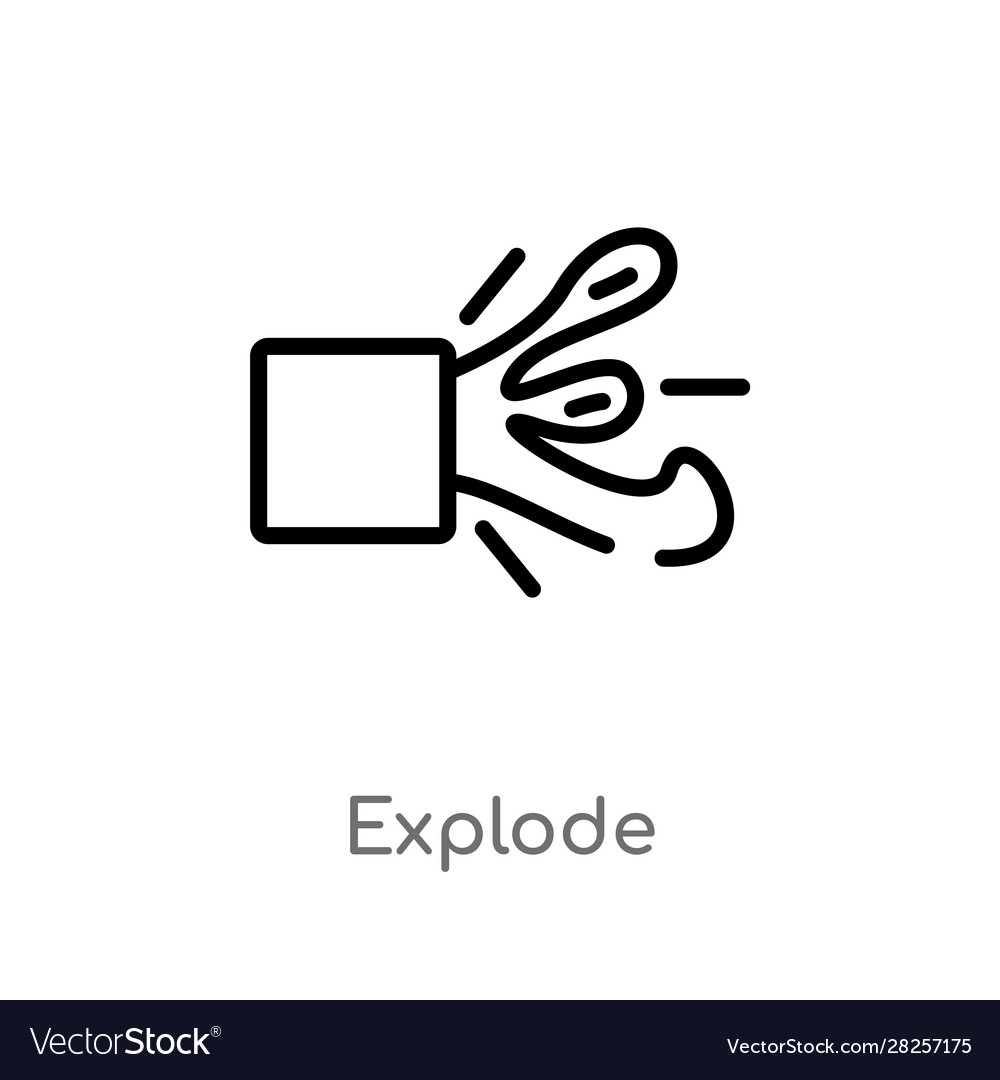 Outline explode icon isolated black simple line