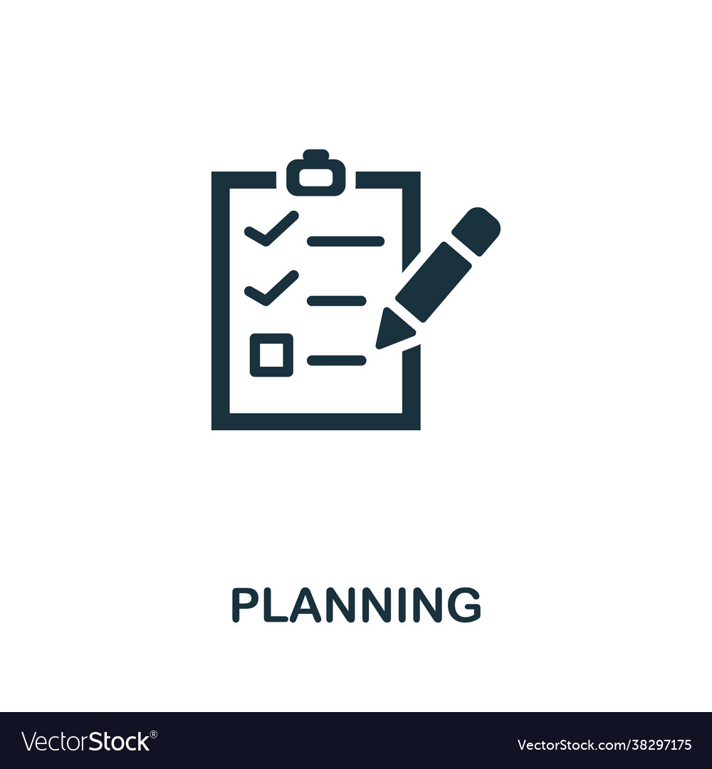 Planning icon monochrome simple element from