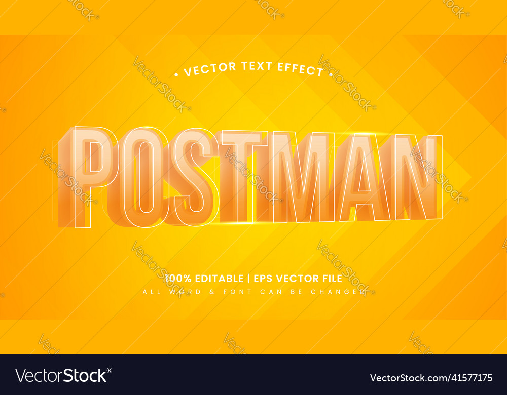 Postman 3d text style effect editable
