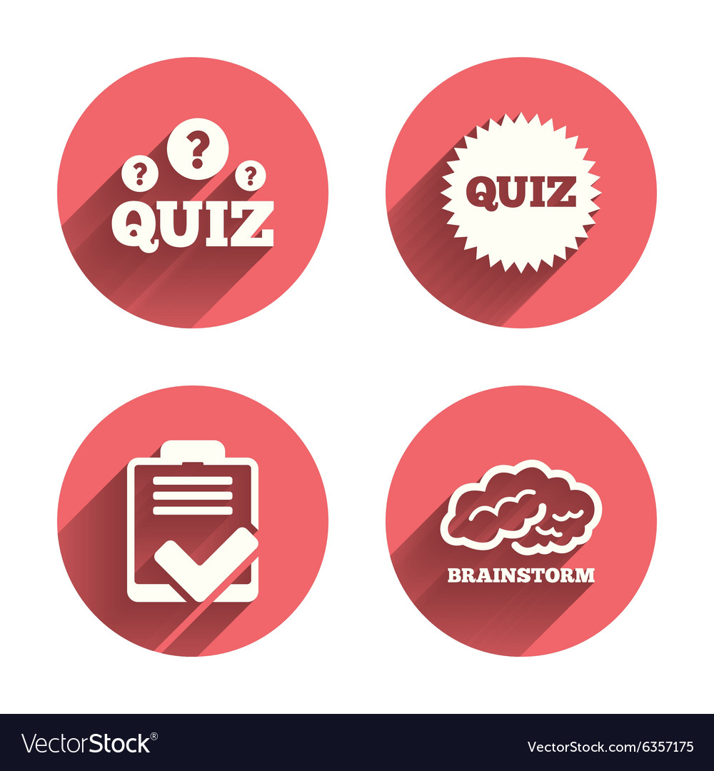 Quiz icons checklist and brainstorm symbols
