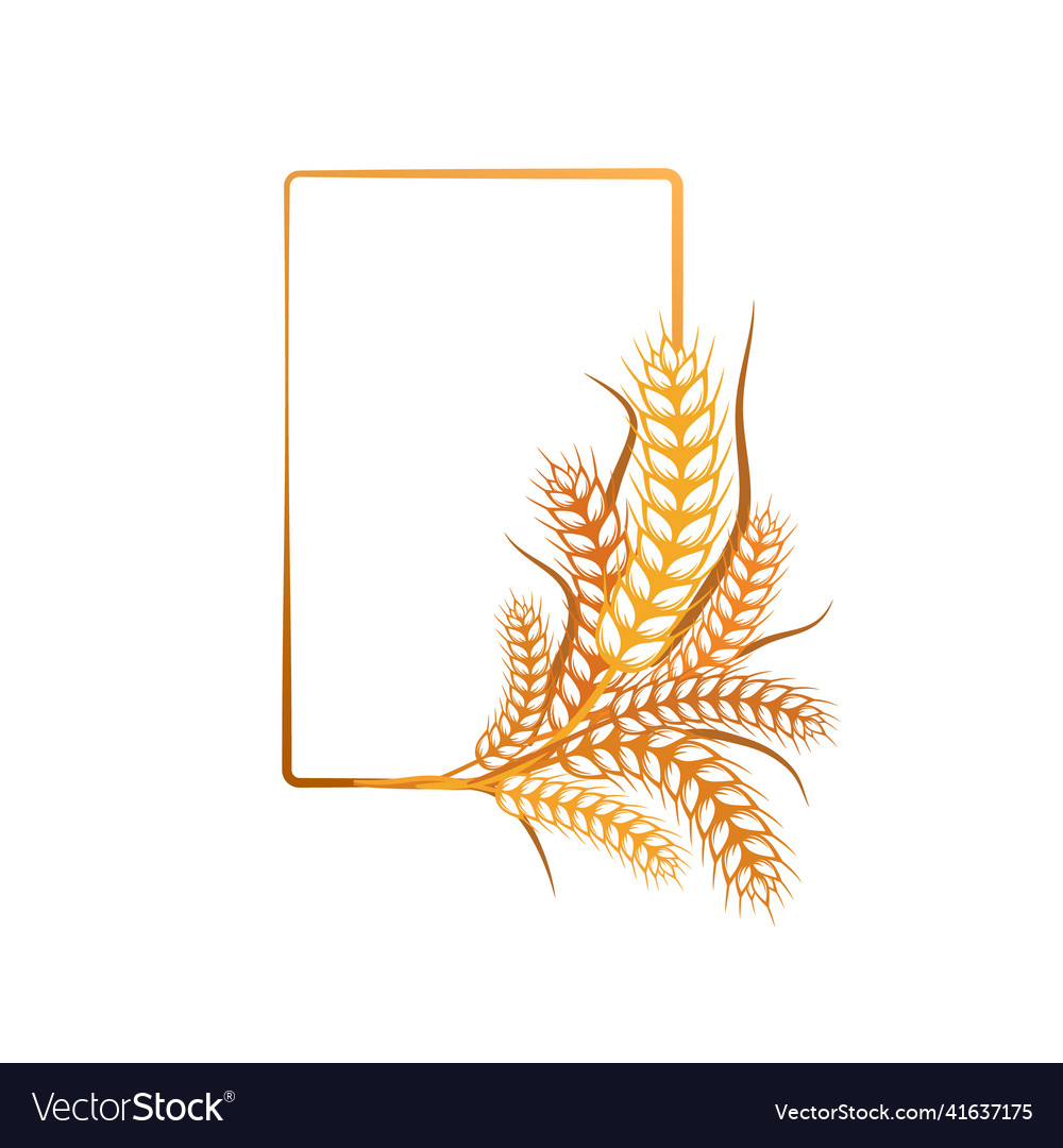 Rectangular frame decorated with ears of wheat Vector Image Rectangular frame decorated with ears of wheat