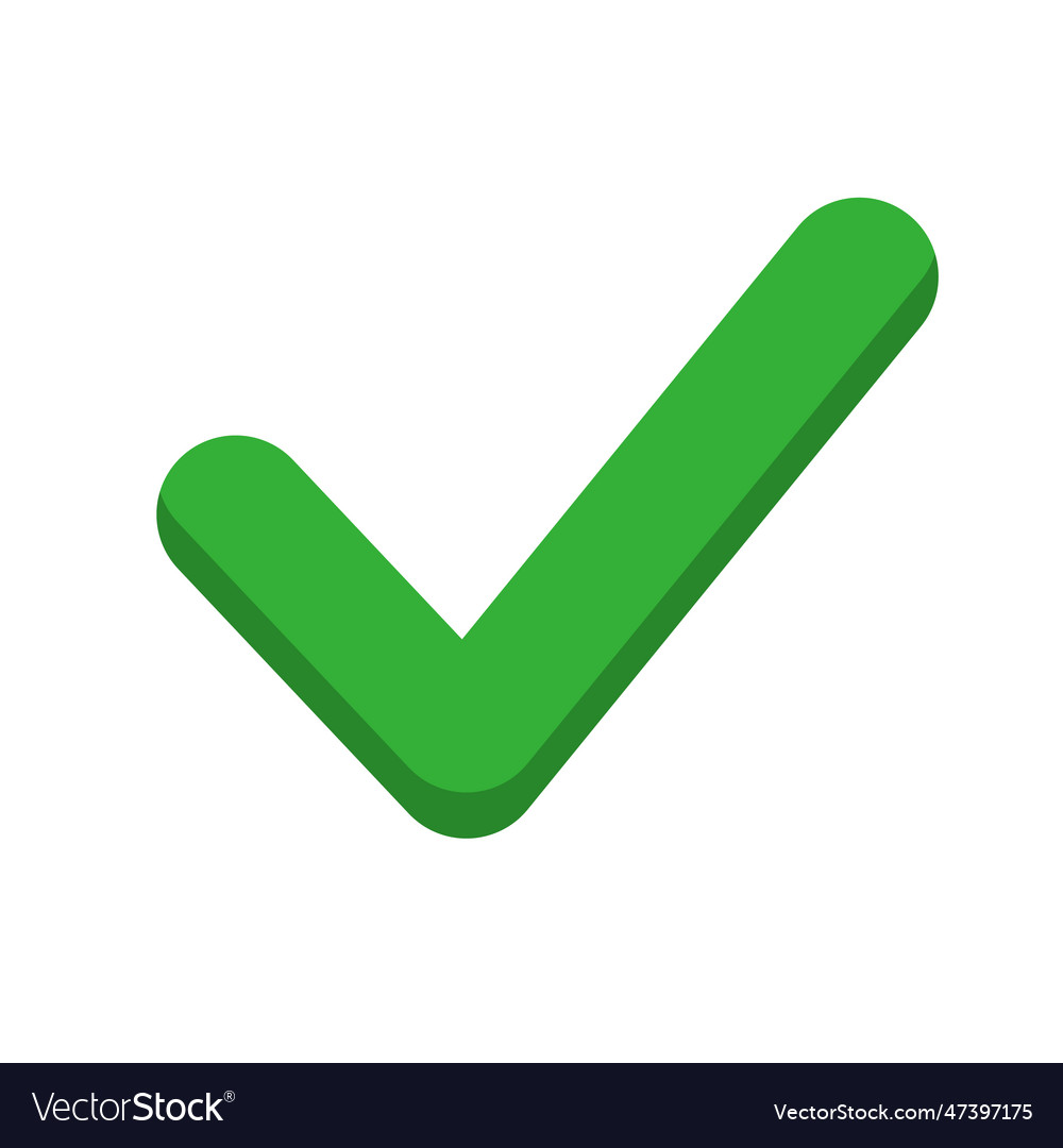 Rounded modern check mark icon or done icon Vector Image