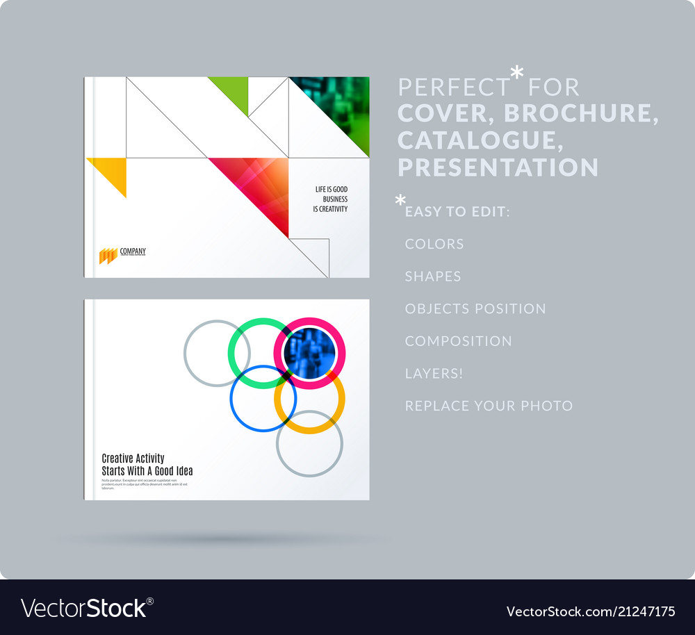 Square design presentation template with colourful vector image Square design presentation template with colourful