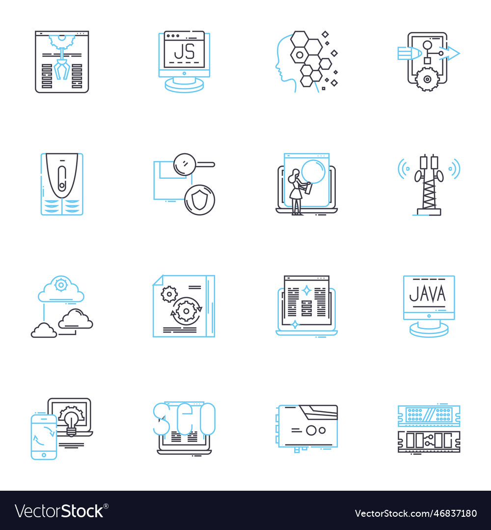 Business strategy linear icons set innovation