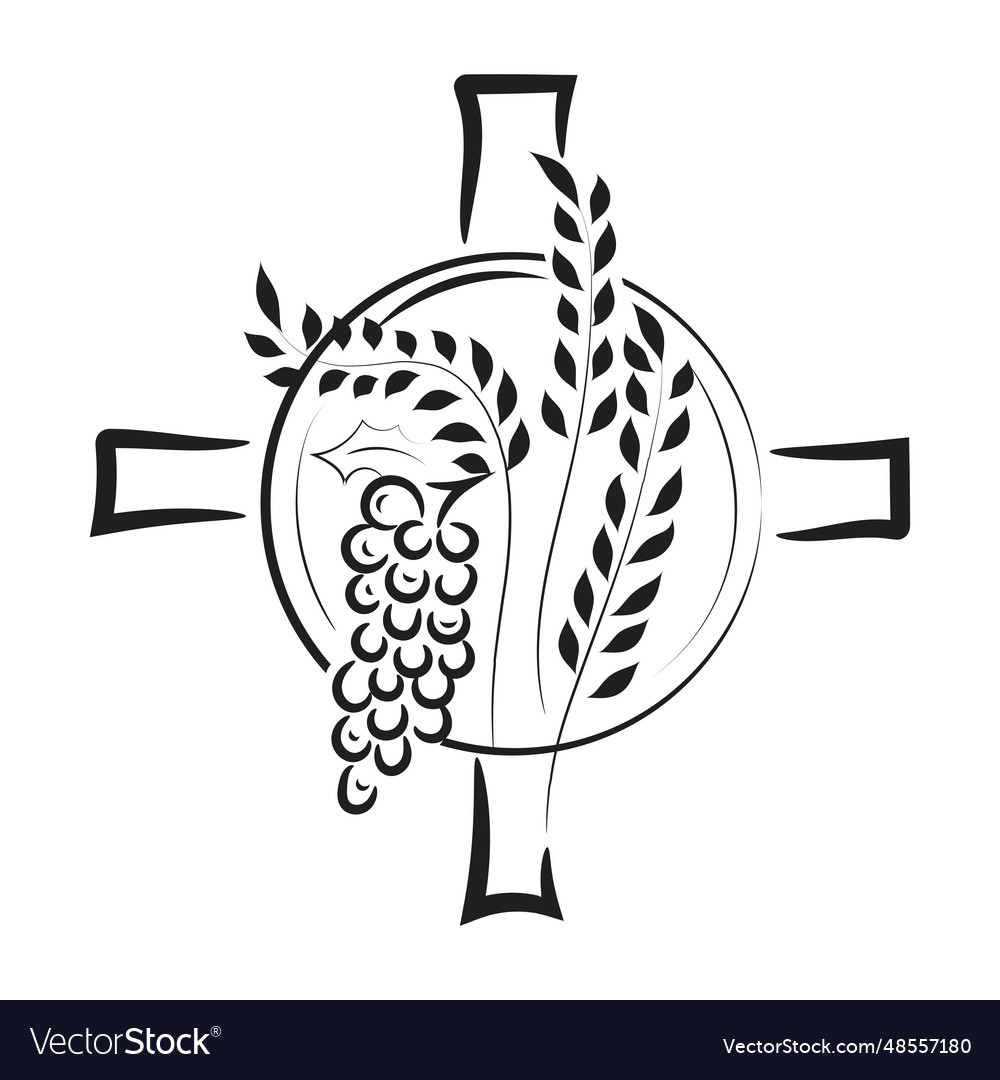 Christian line art design for print vector image Christian line art design for print