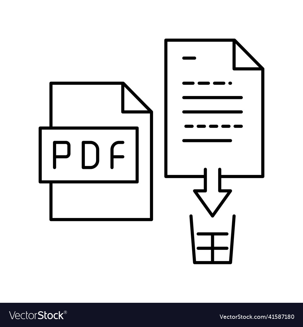 Delete PDF Icon - Line Style