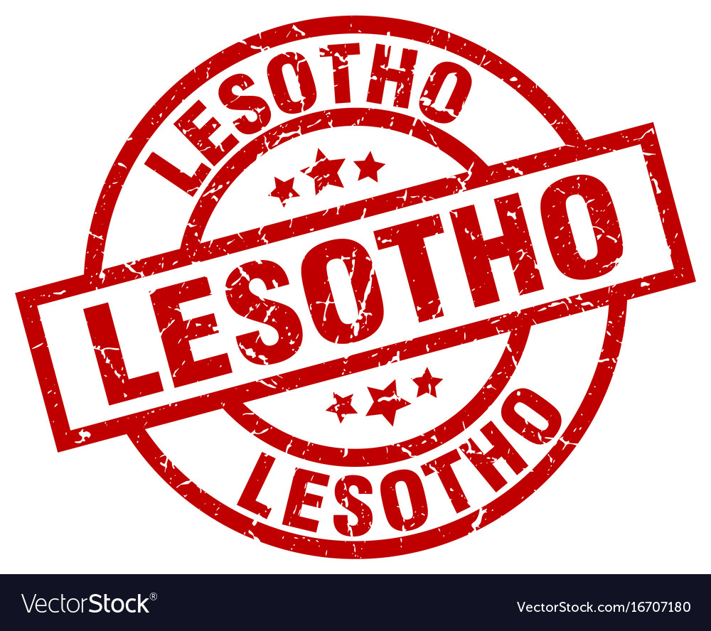 Lesotho red round grunge stamp Royalty Free Vector Image