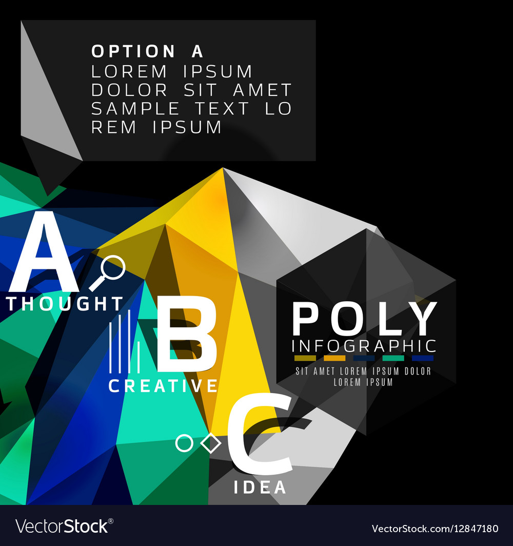 Low poly geometric infographics