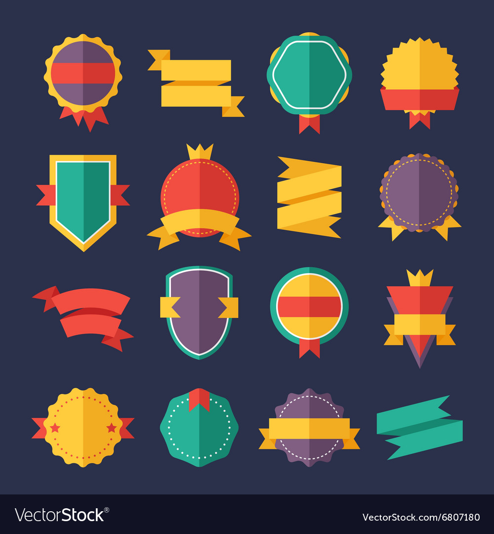 Modern flat design badges collection Royalty Free Vector