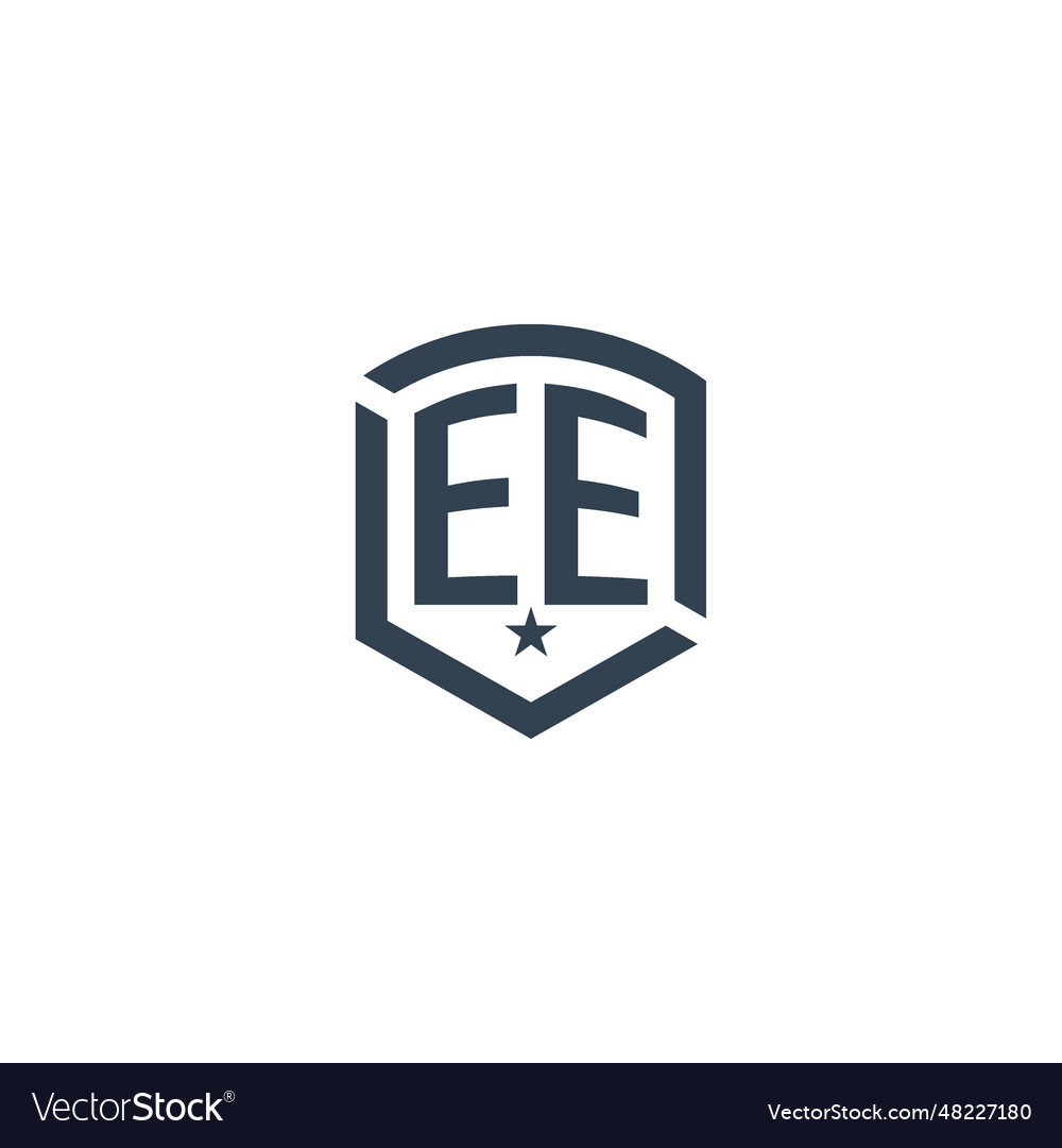 Monogram ee star shield logo design inspiration Vector Image