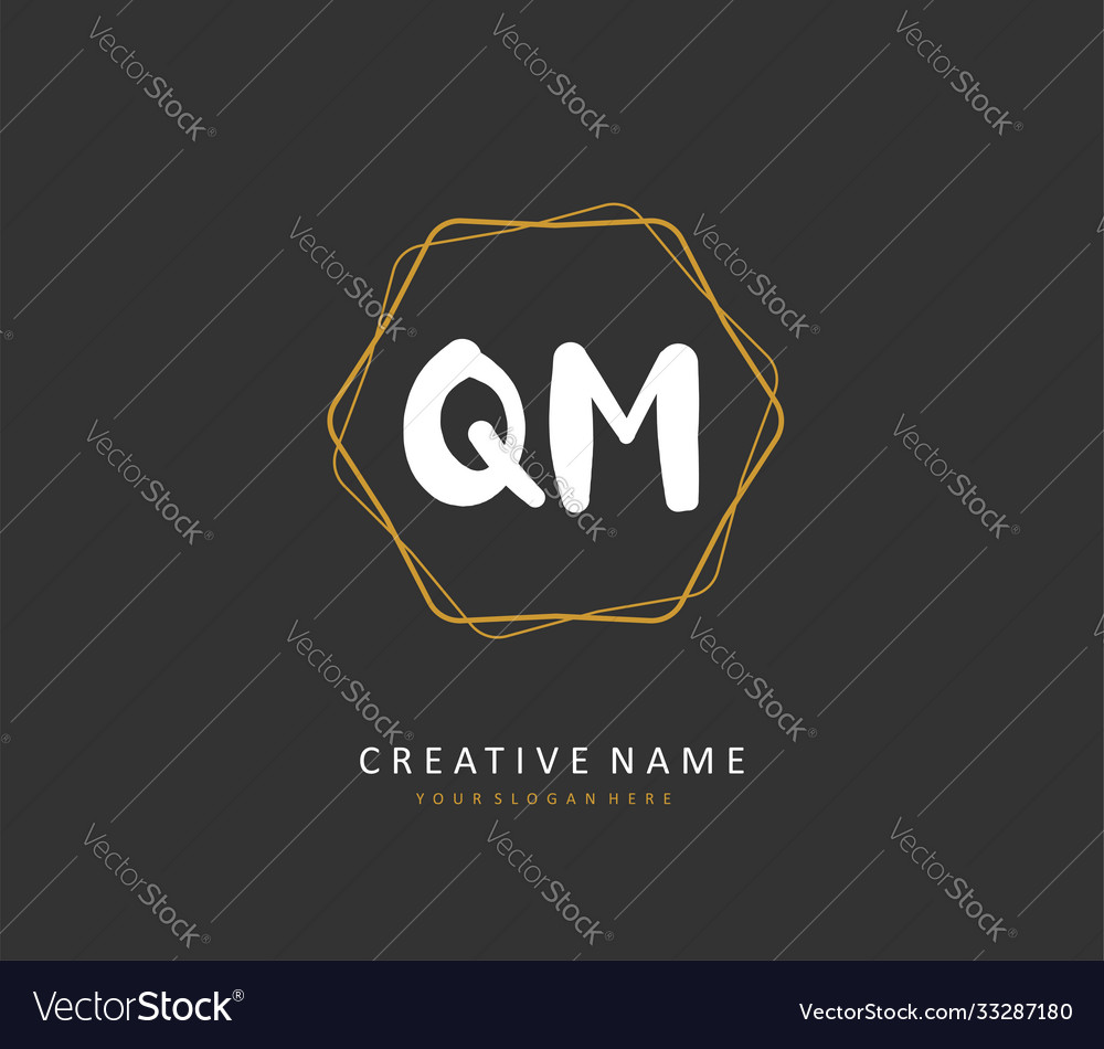 Q m qm initial letter handwriting and signature