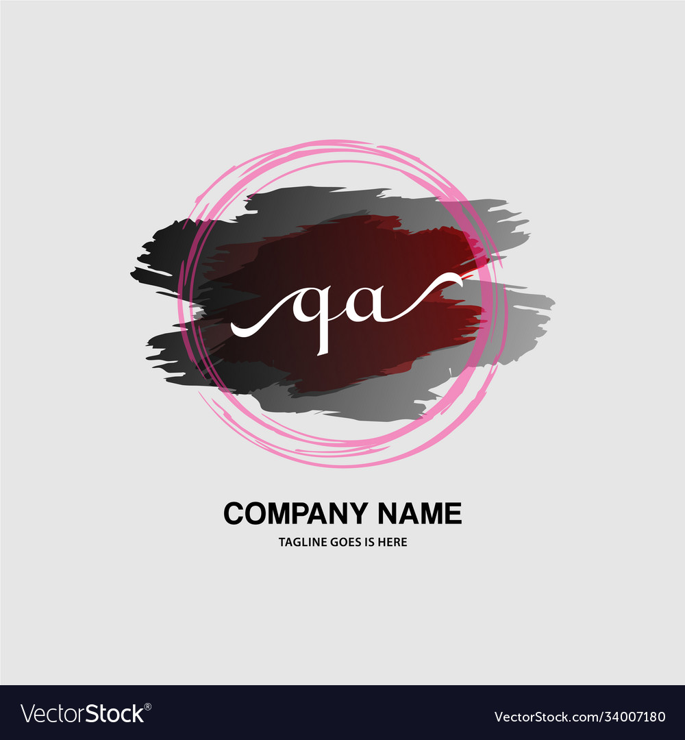 Qa initial handwriting logo with a beautiful