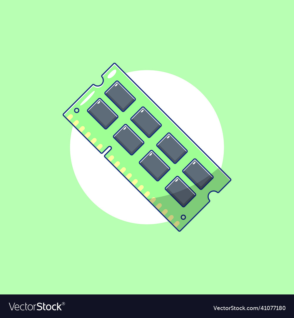 Ram memory computer part object design flat