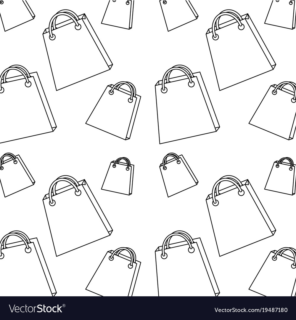 Seamless pattern shopping paper bag handle image