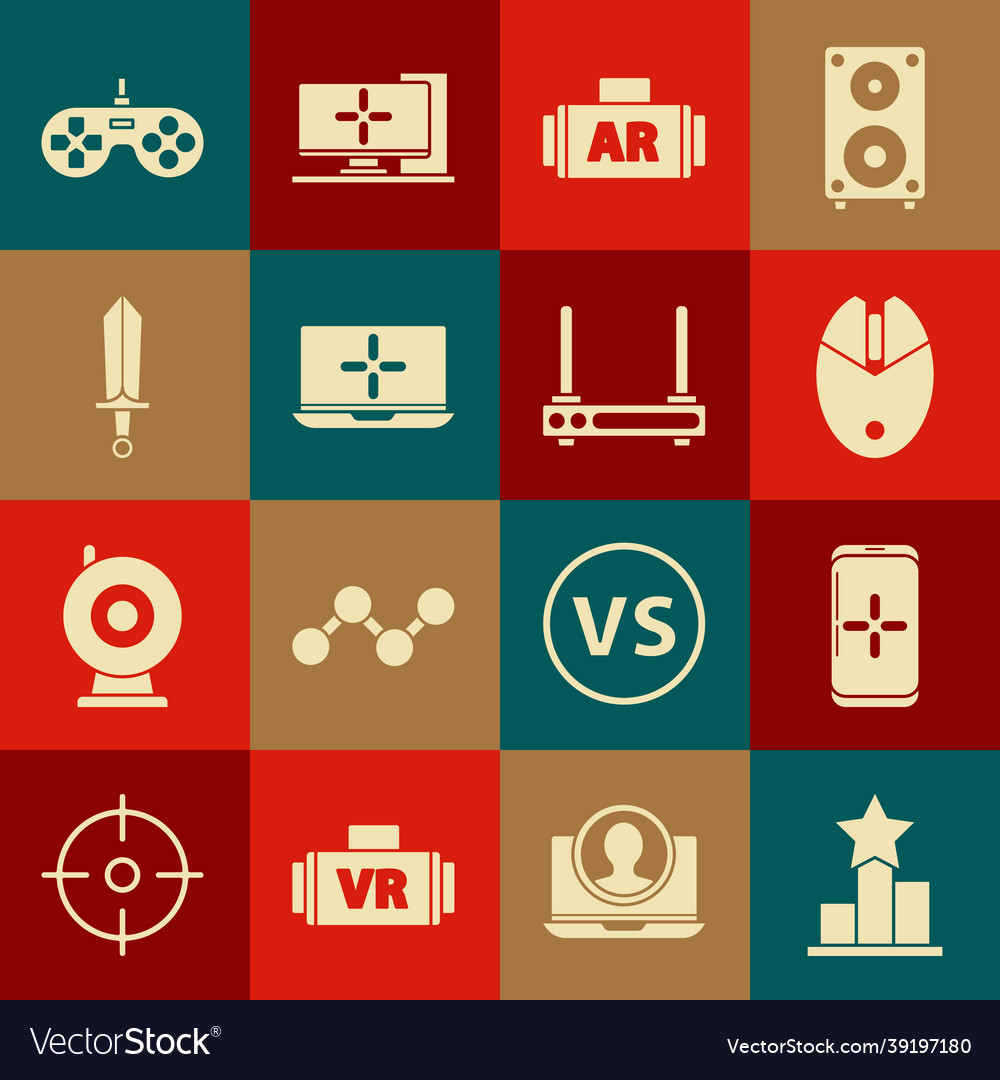 Set star smartphone and playing in game computer vector image Set star smartphone and playing in game computer