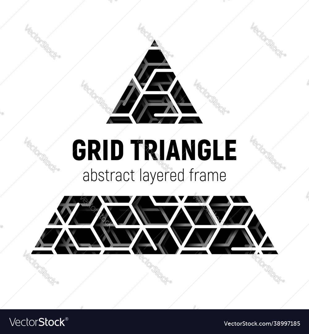 Abstract triangle frame with layered lines