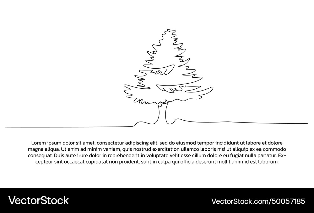 Continuous line design of pine tree landscape Vector Image