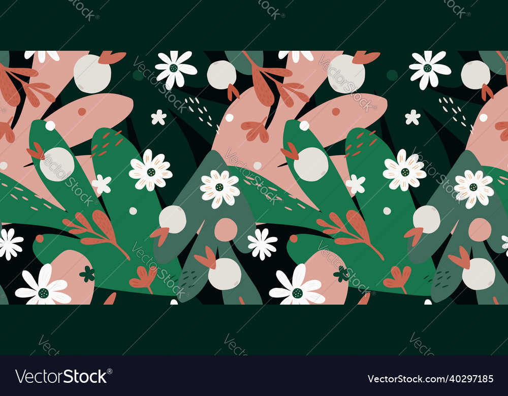 Cute tropical collages contemporary wallpaper vector image Cute tropical collages contemporary wallpaper