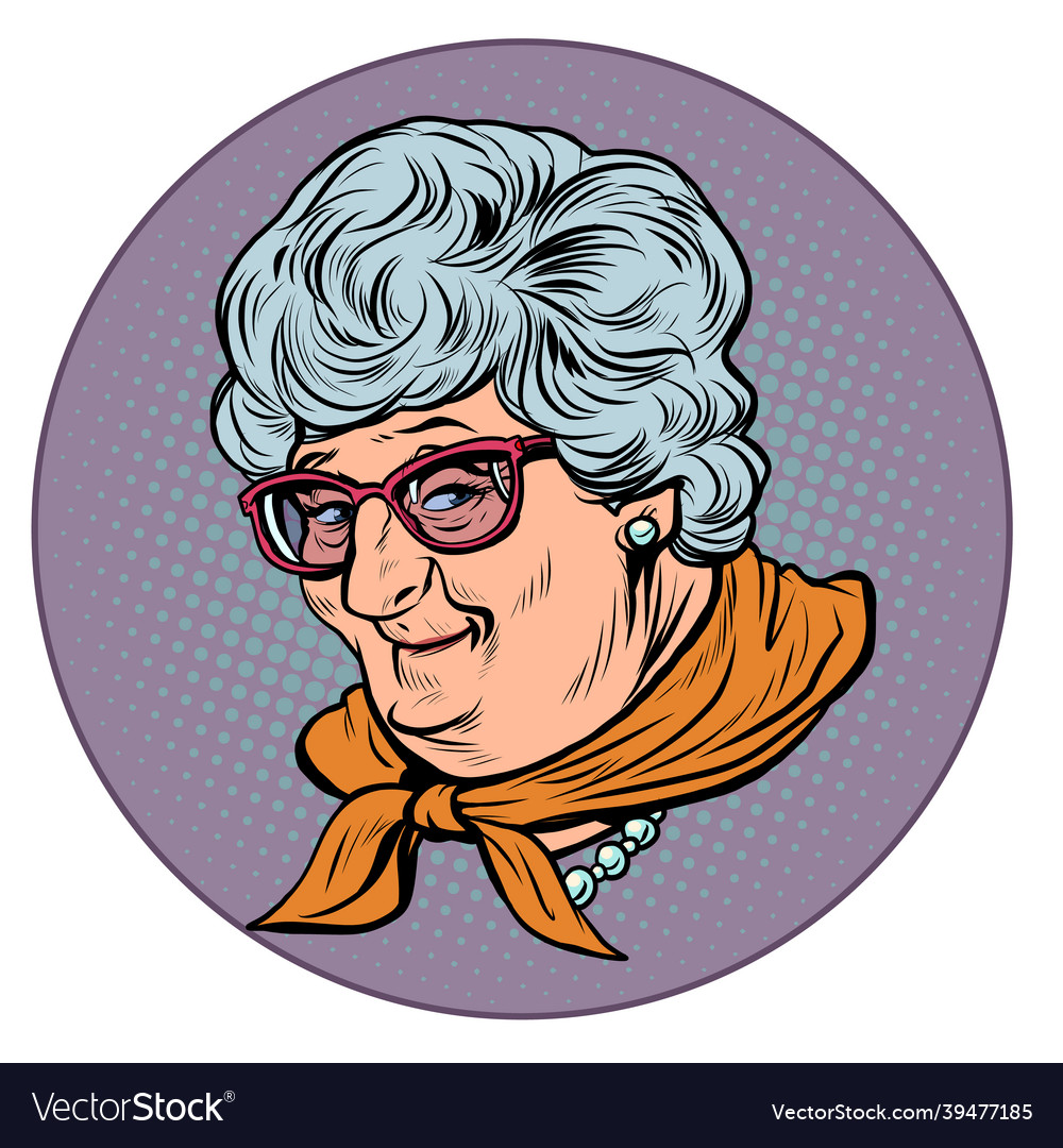 Elderly woman grandmother portrait old lady good vector image Elderly woman grandmother portrait old lady good