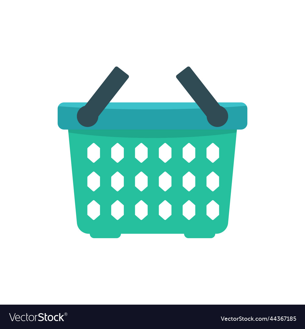 Green shopping basket icon for your design