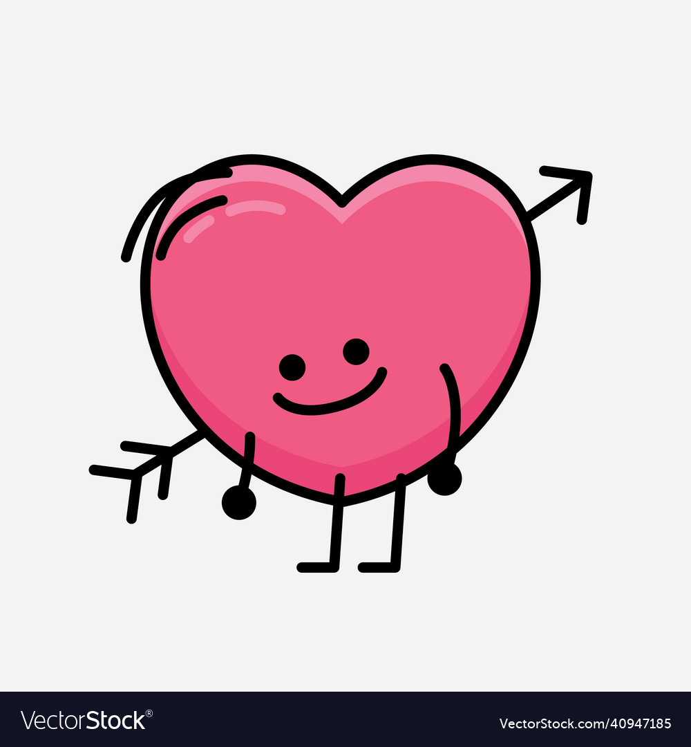 Heart with arrow mascot character