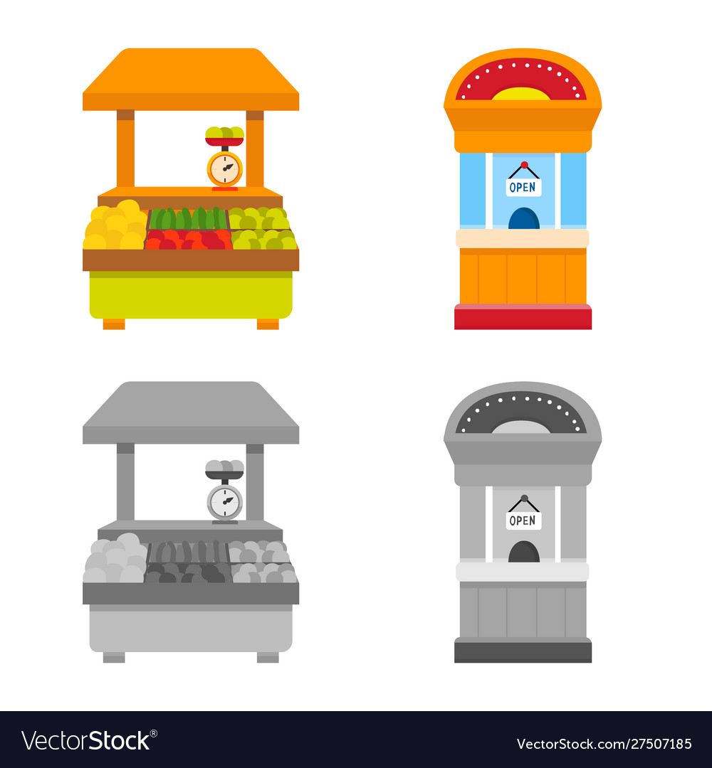 Isolated object amusement and store logo set