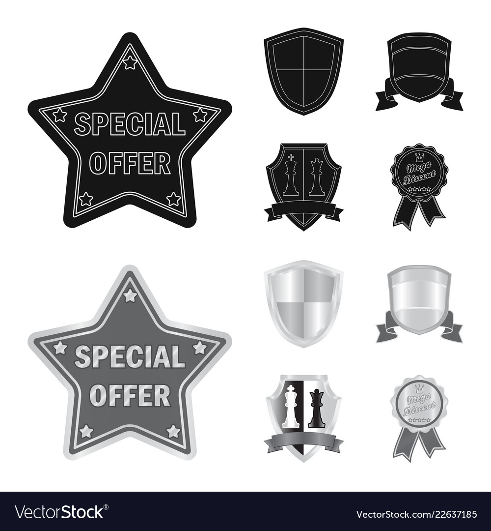 Isolated object of emblem and badge icon set vector image Isolated object of emblem and badge icon set