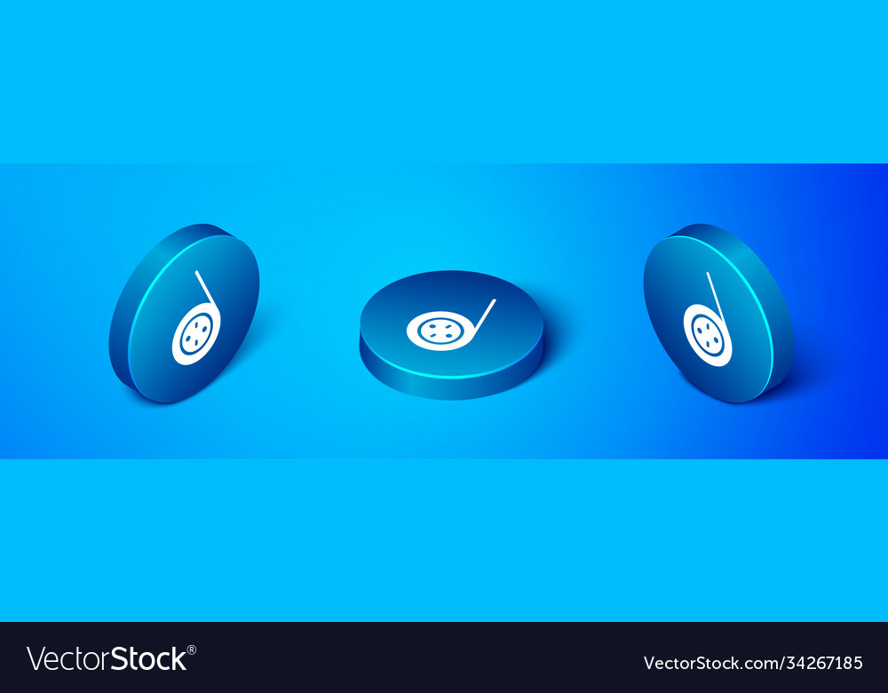 Isometric yoyo toy icon isolated on blue