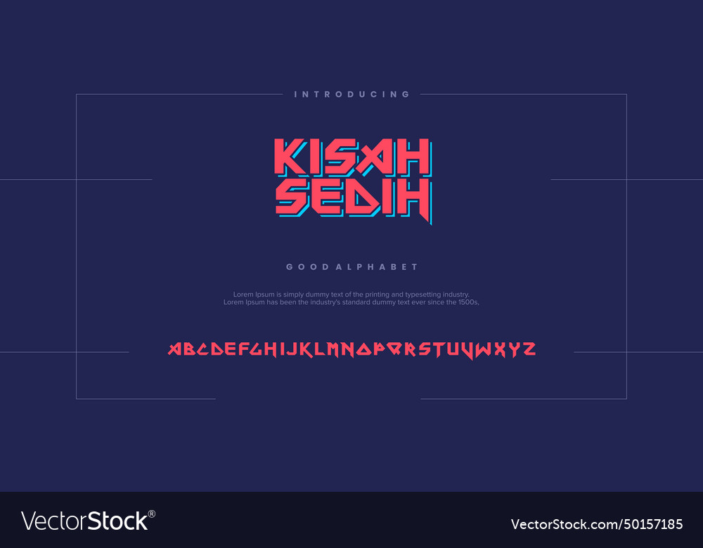 Kisah sedih modern abstract digital alphabet font Vector Image