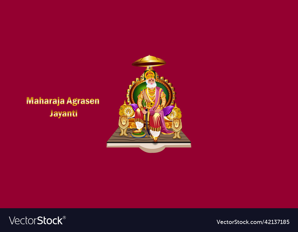 Maharaja agrasen jayanti greeting card design Vector Image