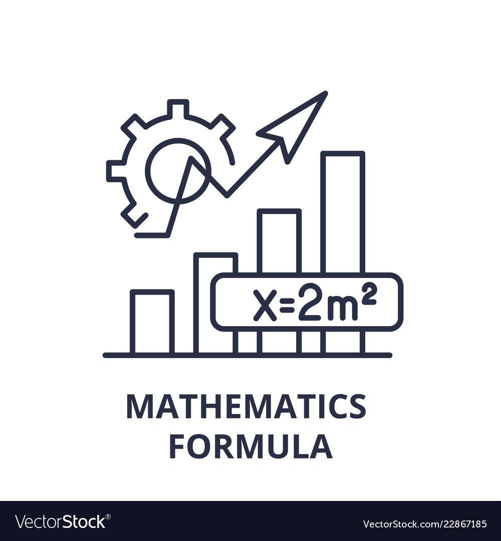 Mathematics formula line icon concept