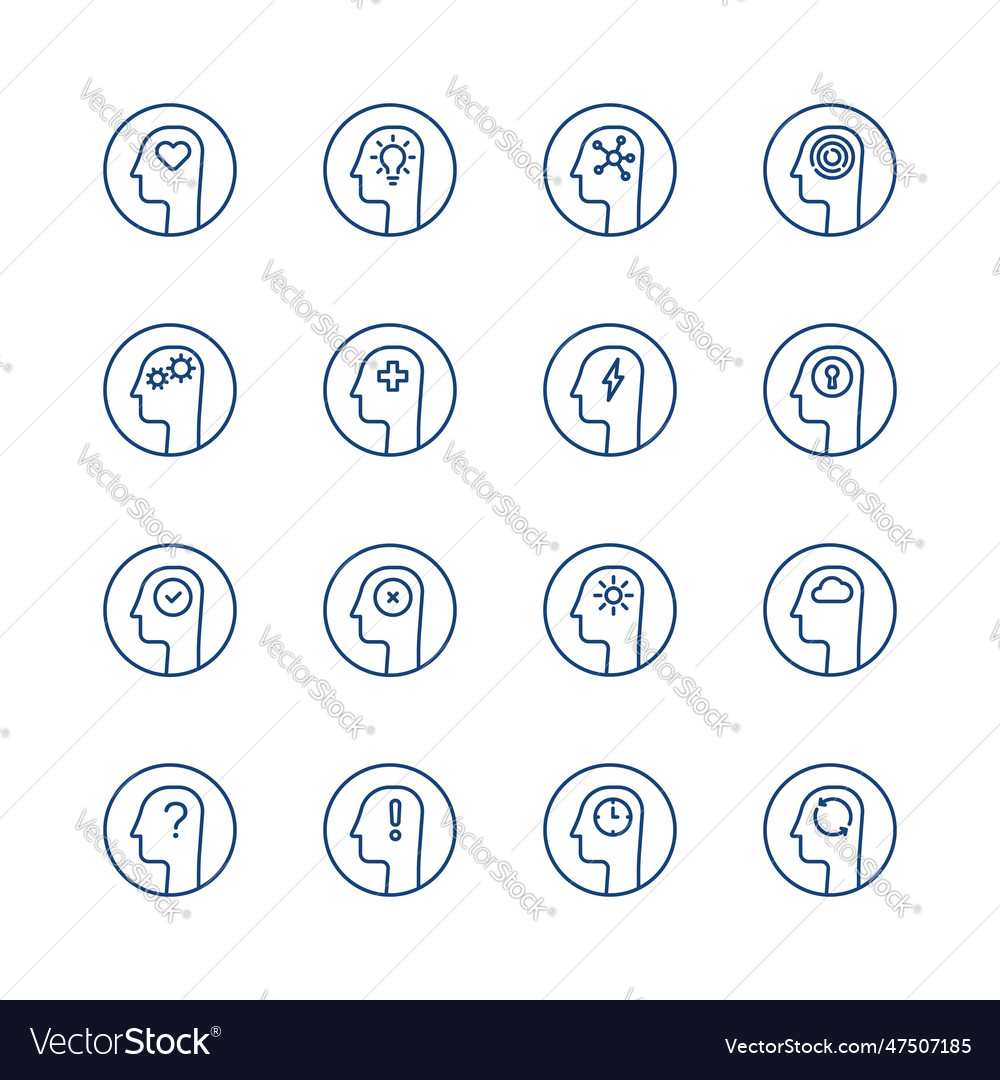 Minimal set of thin line heads like mind process