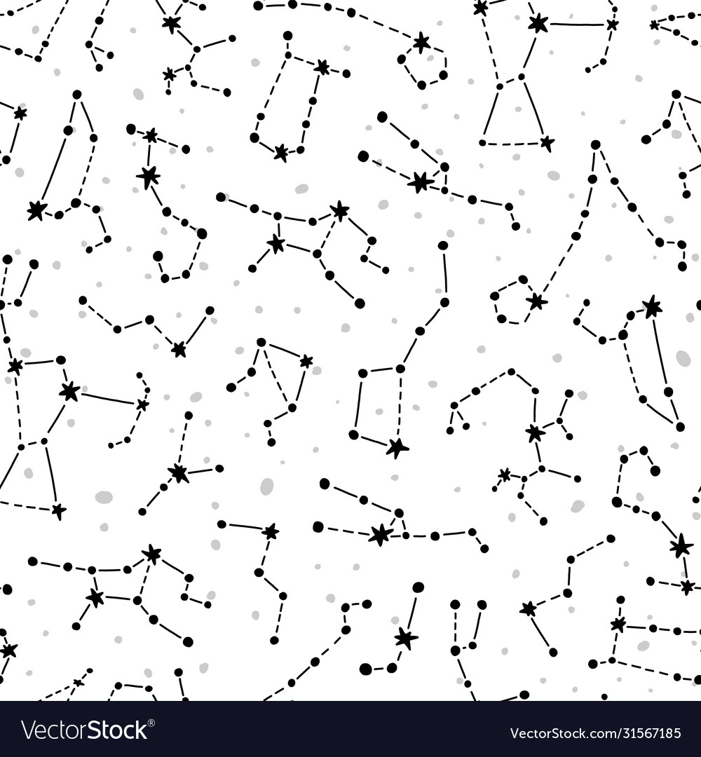 Planet pattern with constellations and stars