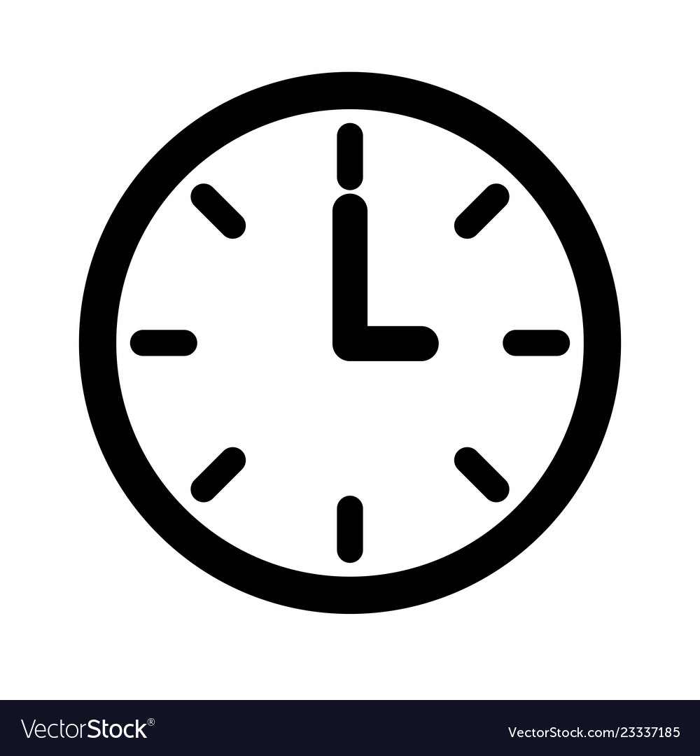 Round clock time on white background