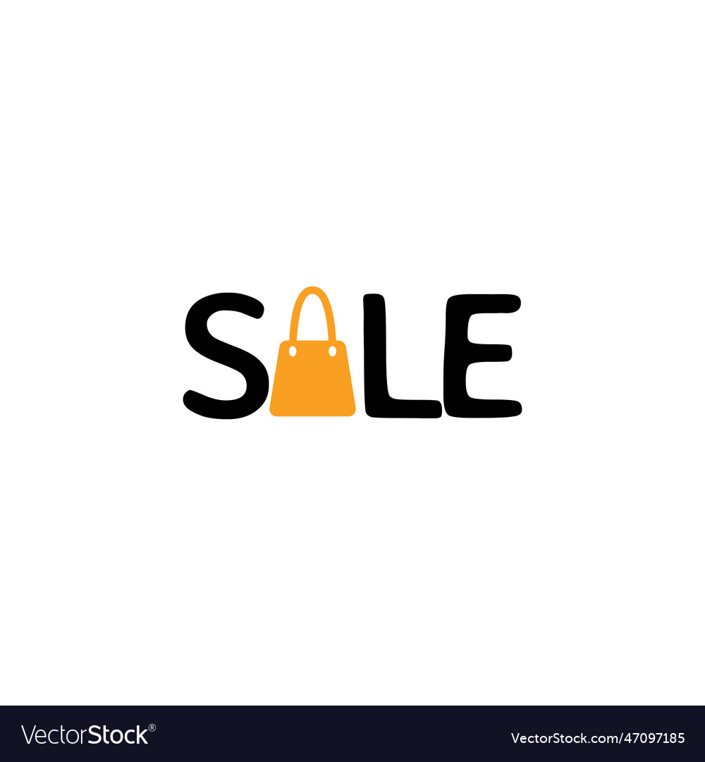 Sale logo bag and sale type combination logo with Vector Image