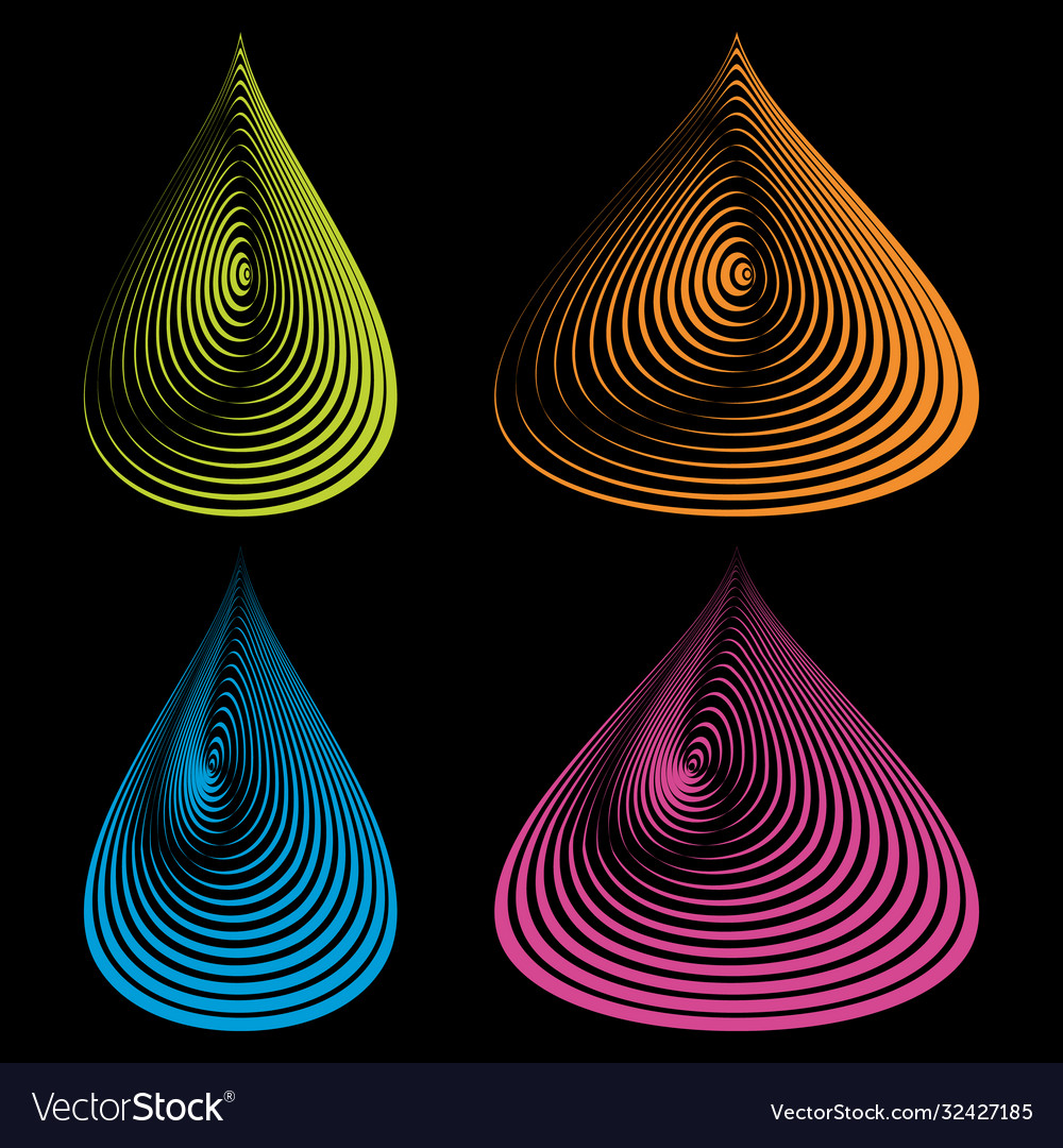 Set drops elements from lines vector image Set drops elements from lines