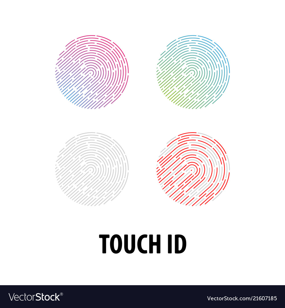 Set of icons touch recognition