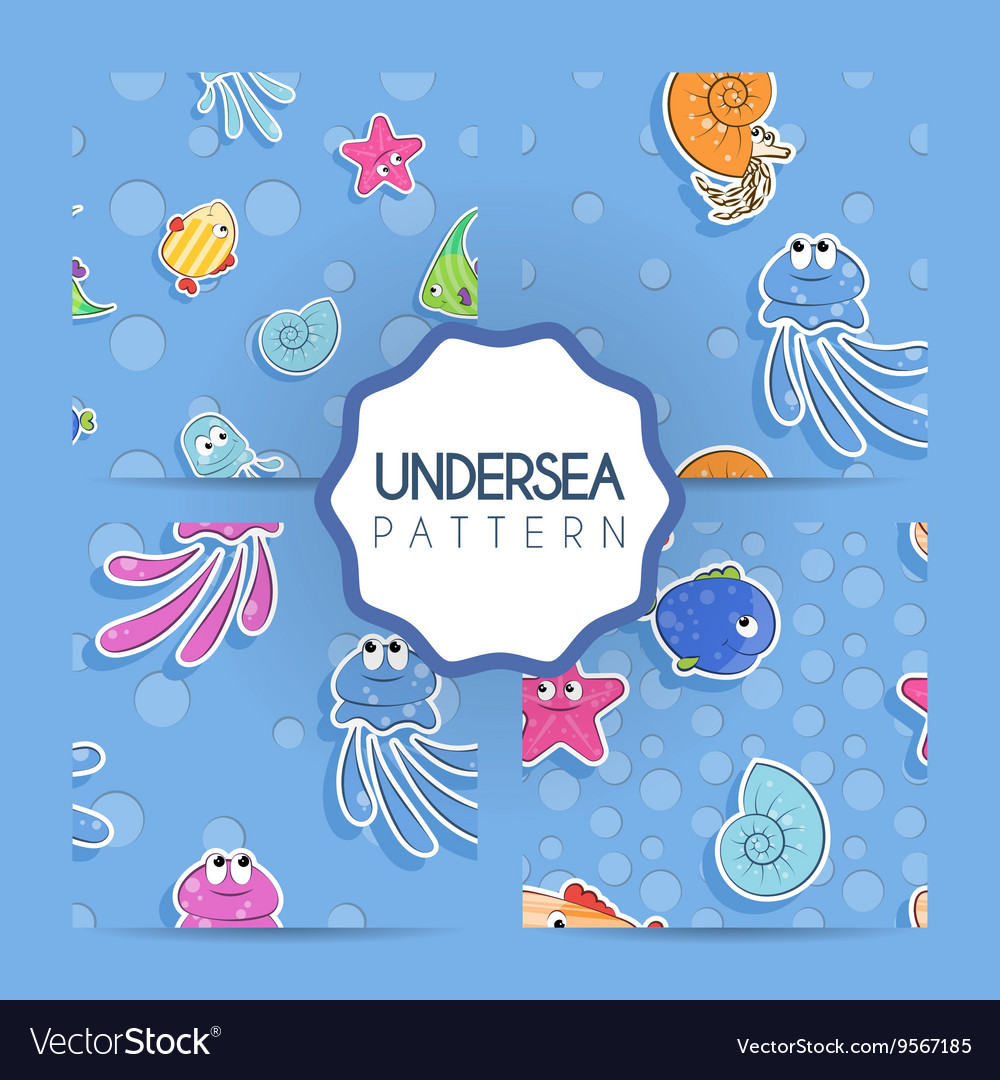 Set of seamless pattern with colorful