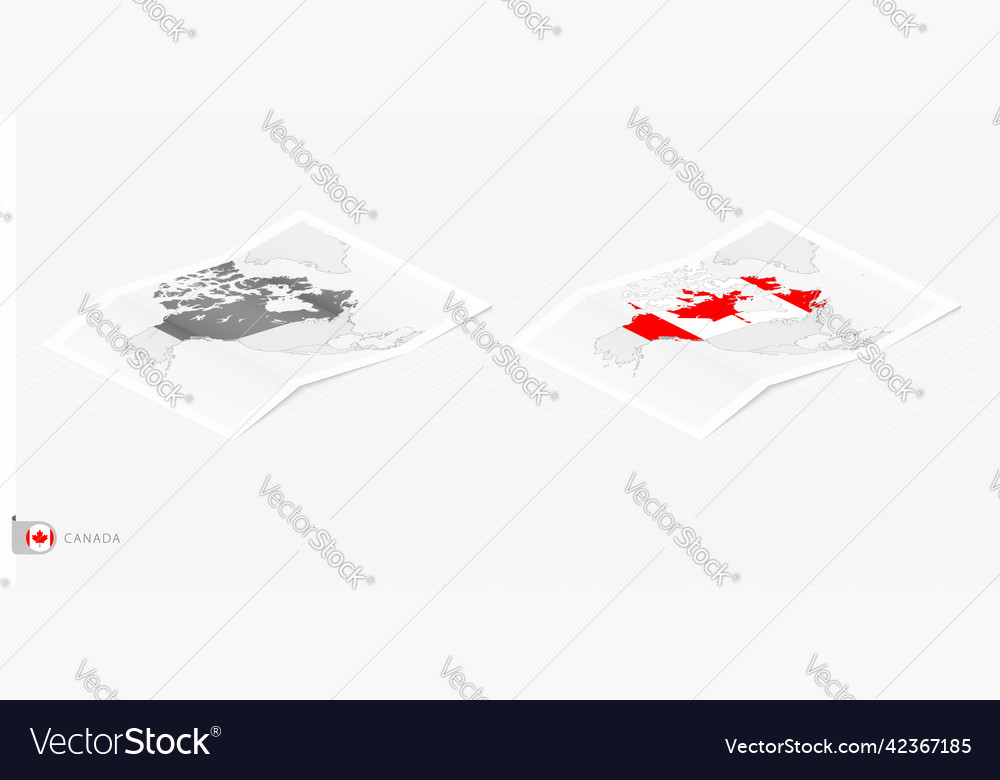 Set of two realistic map canada with shadow