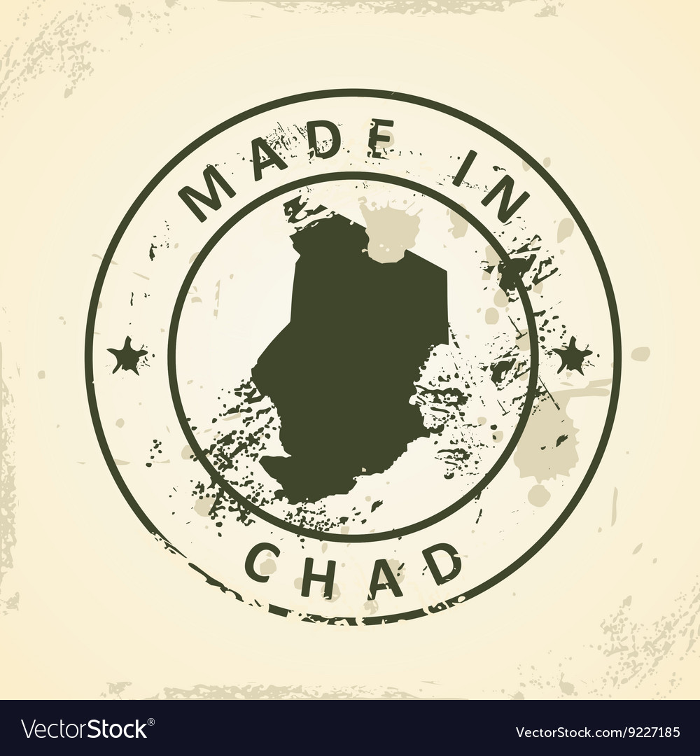 Stamp with map of chad