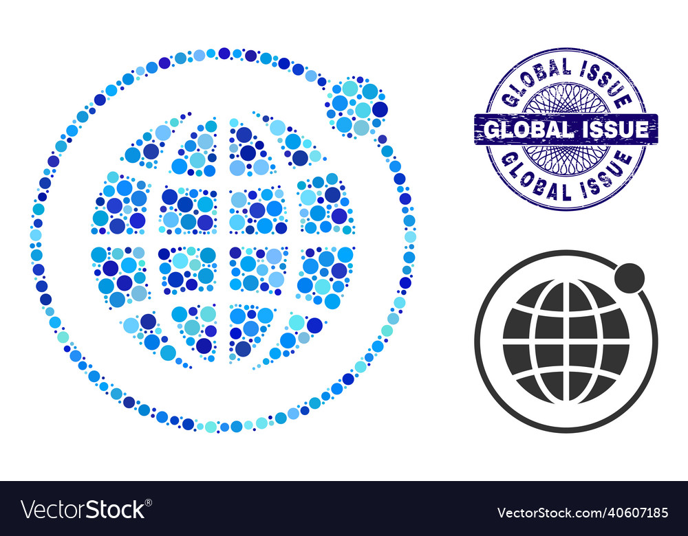 Textured global issue round guilloche seal