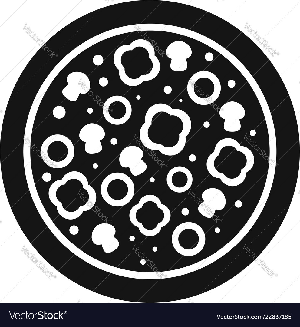 Vegetarian pizza icon simple style Royalty Free Vector Image