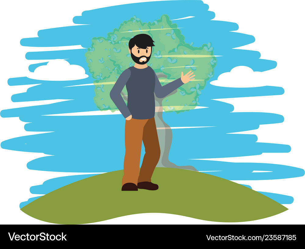 Young man smiling Royalty Free Vector Image - VectorStock