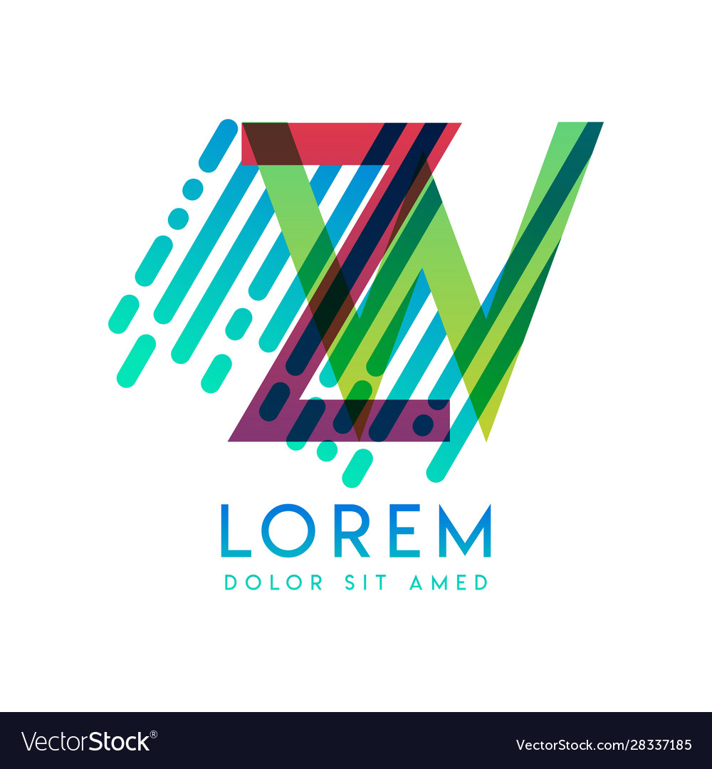 Zw logo with theme galaxy speed and style vector image Zw logo with theme galaxy speed and style