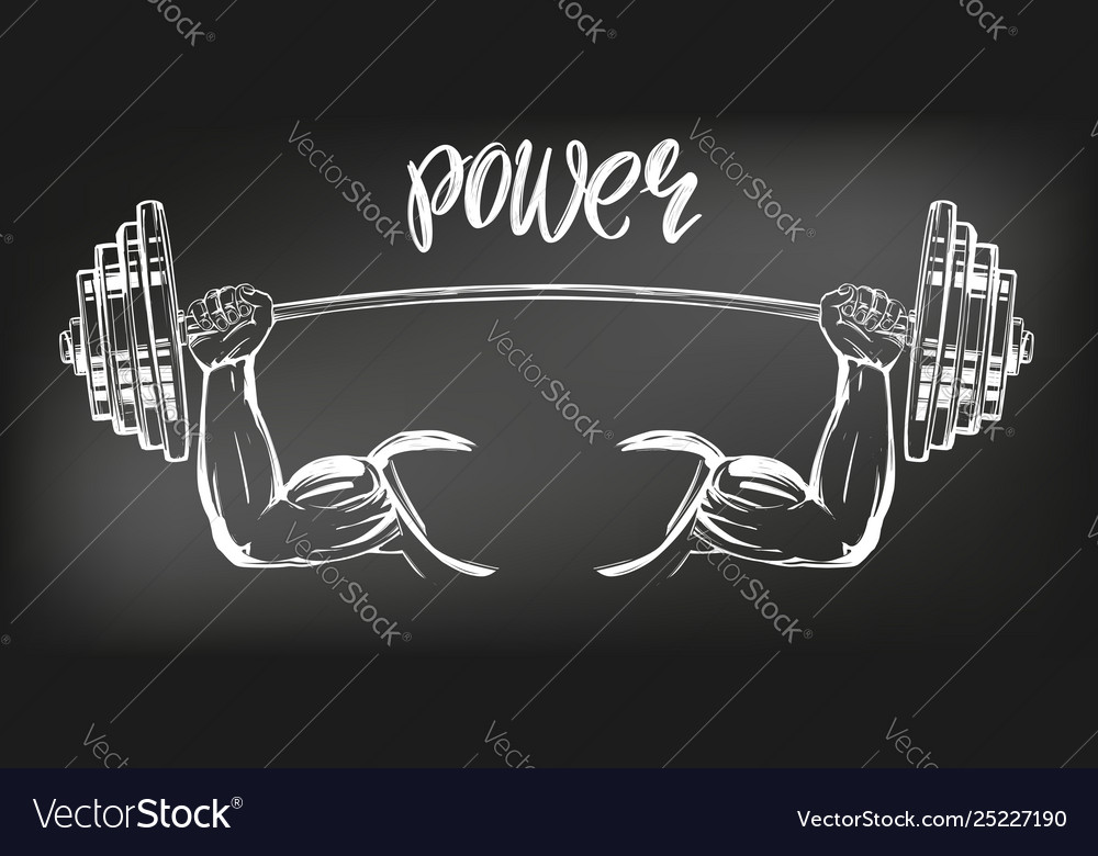 Arm bicep strong hands holding a weight icon Vector Image