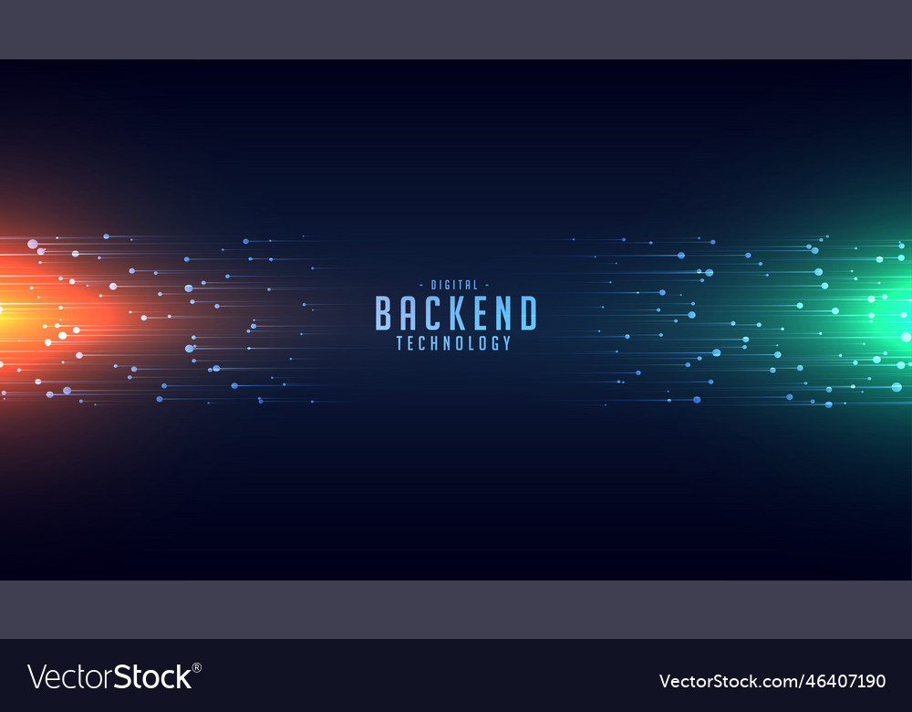 Backend technology concept with glowing lines
