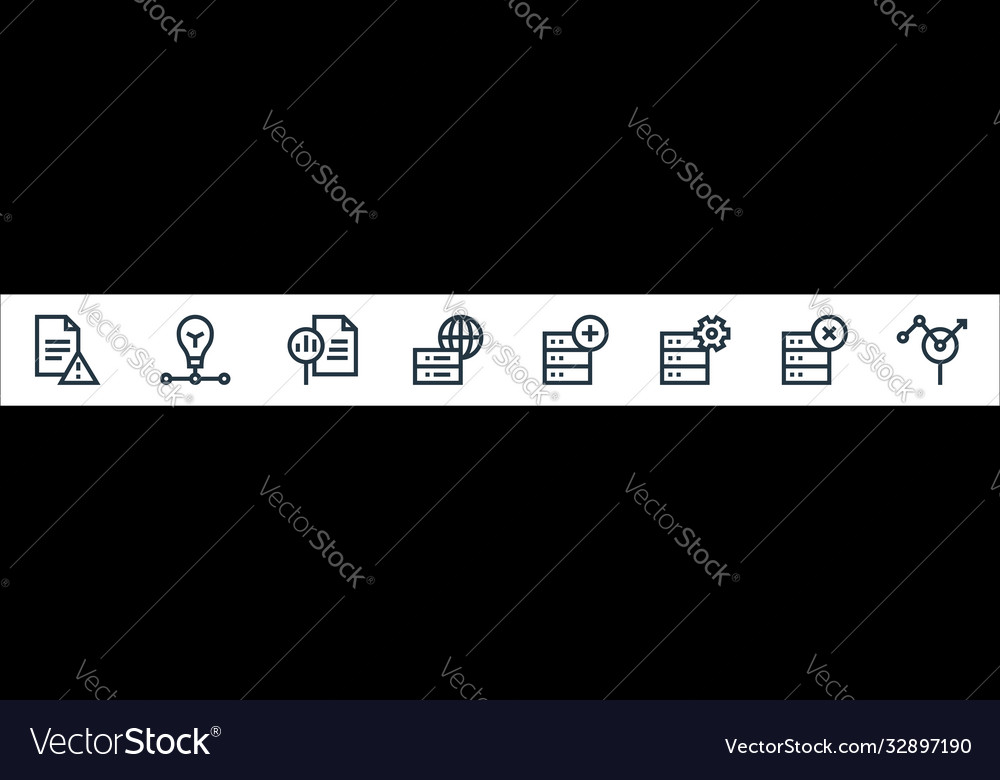 Big data line icons linear set quality vector image Big data line icons linear set quality